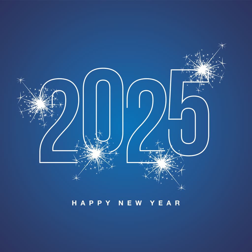 2025 New Years Blue Graphic