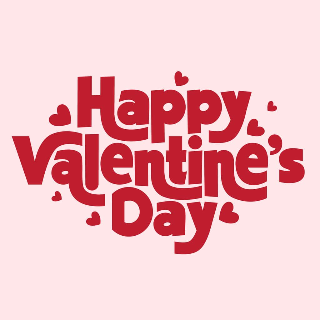 Happy Valentine's Day pink and red graphic